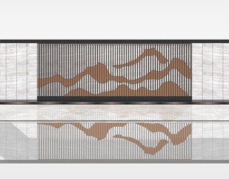 山水景墙su模型下载【id:639031】