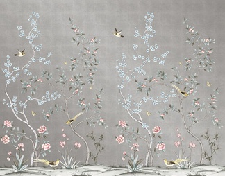 花鸟壁画壁纸贴图