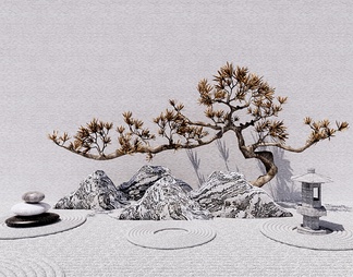 松树干景 景观小品 松树干景 景观小品SU模型下载【ID:682115】