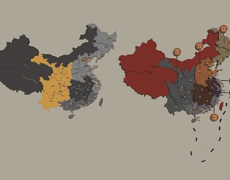 墙饰挂件 中国地图