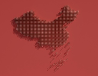 中国地图钉子画