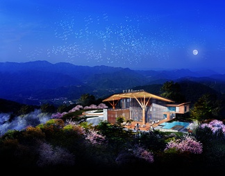 山野度假酒店星空酒店 山野度假酒店星空酒店SU模型下载【ID:727041】