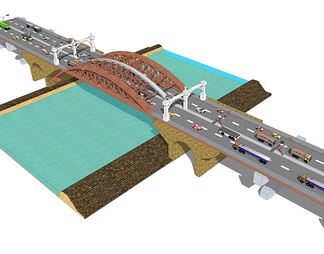 跨江公路桥钢混结构桥梁