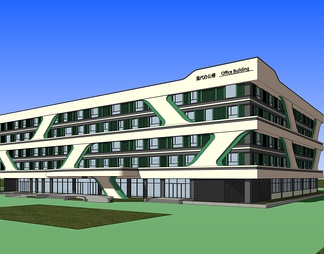 多层办公楼 多层办公楼SU模型下载【ID:732405】