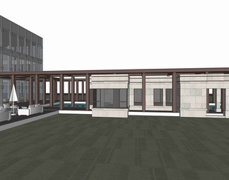 现代售楼处建筑 现代售楼处建筑SU模型下载【ID:697961】