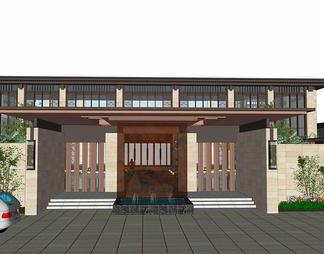 现代售楼处示范区 现代售楼处示范区SU模型下载【ID:697959】