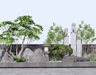 枯山水园艺景观小品 枯山水园艺景观小品SU模型下载【ID:738420】