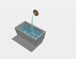 惊鹿水钵流水组合 惊鹿水钵流水组合SU模型下载【ID:745788】