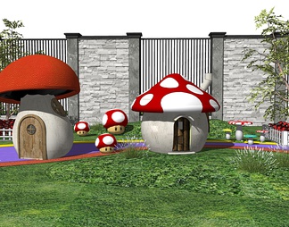 儿童蘑菇房 户外景观