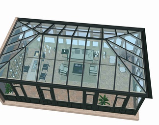 独立人字顶阳光房su模型下载【id:677223】