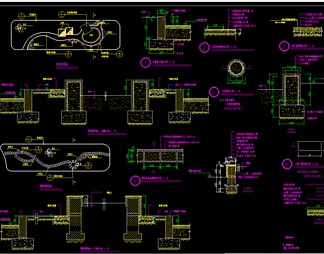汀步大样 景观大样图 树池大样 道路大样 台阶大样 通用景观详图 施工图