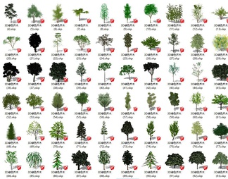 3D乔木——绿色乔木（105个）