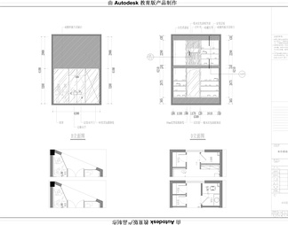 层高6米的上下层服装店施工图CAD