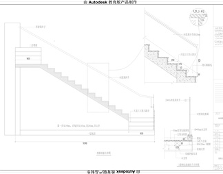 层高6米的上下层服装店施工图CAD