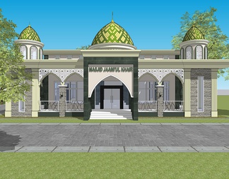 寺庙建筑清真寺教堂