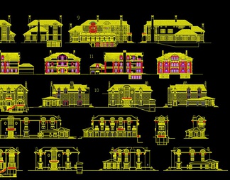 建筑外立面图块cad