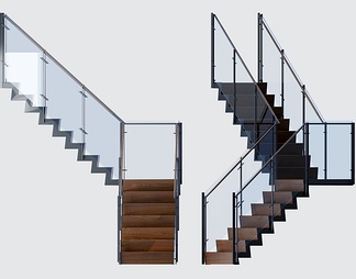 实木玻璃钢架楼梯
