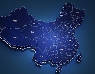 中国地图墙饰，展板