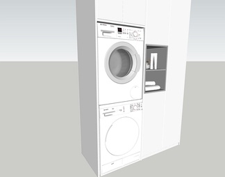 洗衣机与烘干机SU模型SU模型下载【ID:810288】