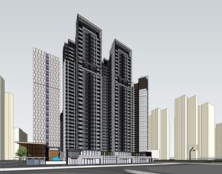 su中式现代其他住宅建筑模型 中式现代其他住宅建筑su模型 su中式现代