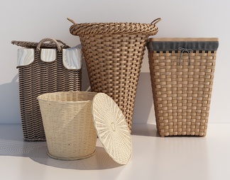 竹筐，脏衣篮，编织筐
