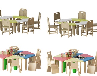 幼儿园儿童实木桌椅
