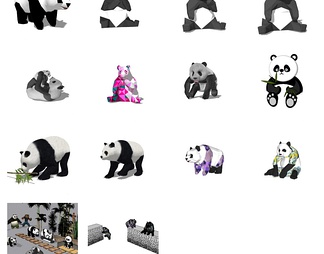 熊猫雕塑 玩具 公仔