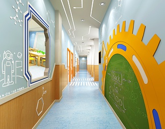 幼儿园走廊 走廊 培训机构走廊