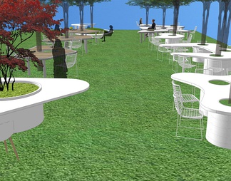 公园景观桌椅组合  林下树桌 公园构筑物 树池