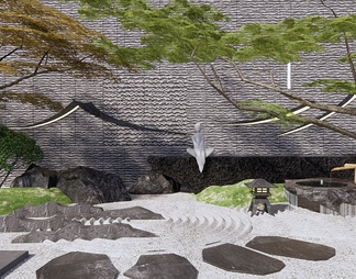 su新中式欧式古典户外景观模型 新中式欧式古典户外景观su模型 su新