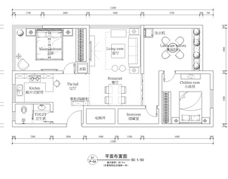 80㎡2房家装度假房CAD施工图