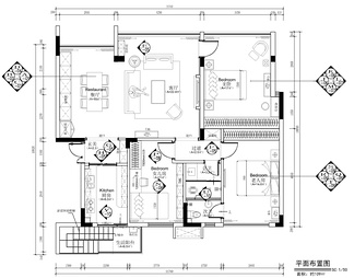 110㎡大平层私宅家装CAD施工图