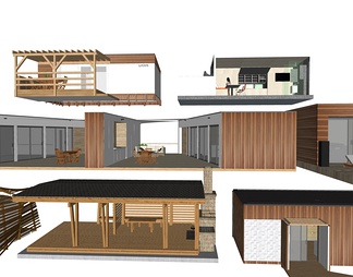 创意建筑小木屋  玻璃木屋 休闲平台