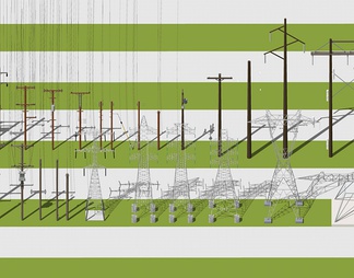 高压电塔 电线杆 电力设施