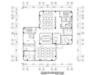 2200㎡（4层）商务办公写字楼室内施工图  办公室 食堂 会议室 水吧