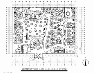 生态餐厅CAD平面布置图