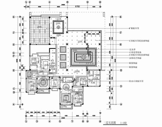 1200㎡售楼部（含样板间）CAD施工图 销售中心 样板房