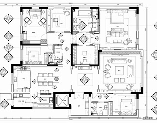 320㎡大平层（五居室）施工图  家装 样板房 豪宅 私宅