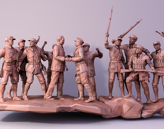 红军人物雕塑小品