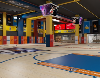 篮球馆 体育用品展架 篮球运动中心 健身馆