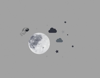 儿童卧室墙饰，月亮，星星