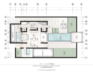 CCD三亚湾别墅A户型度假酒店施工图+效果图+文本+物料表