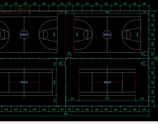 标准篮球场和网球场施工图