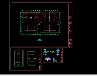 标准篮球场和网球场施工图
