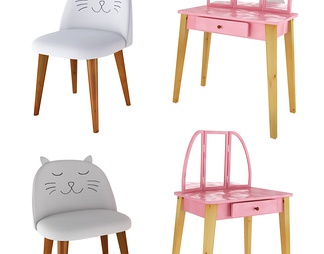 猫咪儿童桌椅，卡通