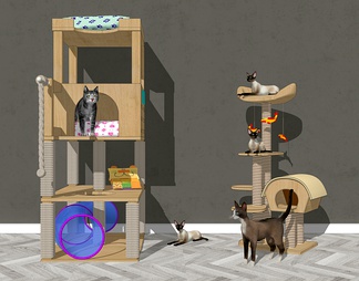 猫爬架 猫咪 地毯装饰画 猫架 爬架 宠物架 猫窝 猫舍