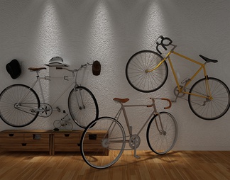 自行车装饰墙