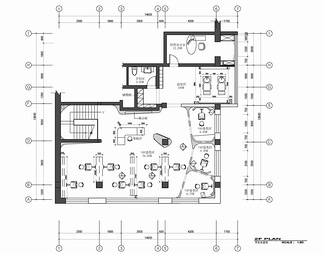 450㎡理发店理发沙龙CAD施工图