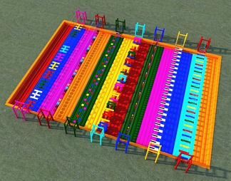 无动力儿童玩具 游乐设备 网红桥组合、摇摆桥组合