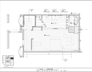 某酒店D型豪华大床房CAD施工图 单人间 酒店客房